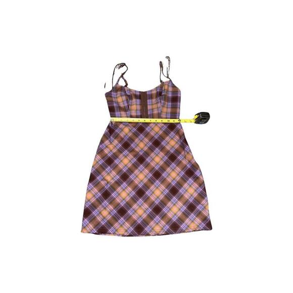 UO Keya Plaid Hook & Eye Mini Dress Size XS. New Without Tag - Picture 5 of 7